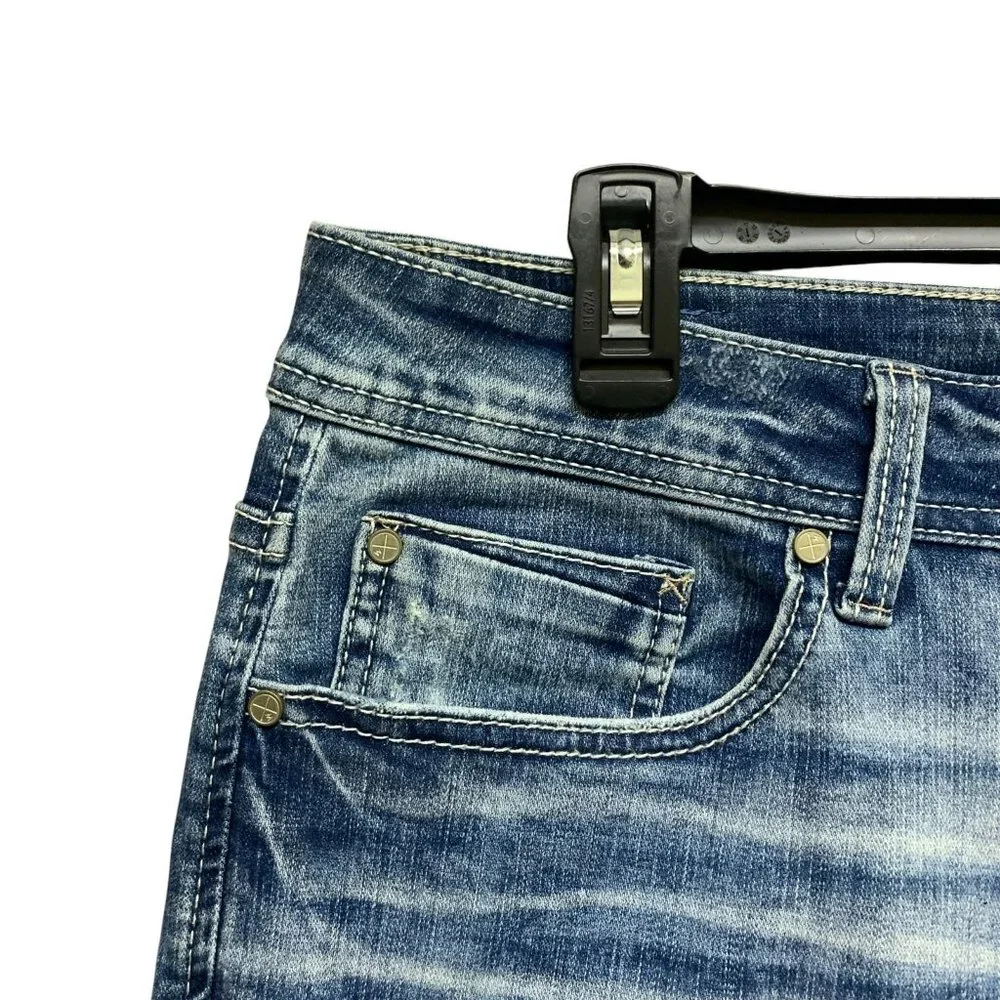 Buckle Departwest Seeker Taper Stretch Jean MEN’S‎ 34×34 Medium Wash Distressed